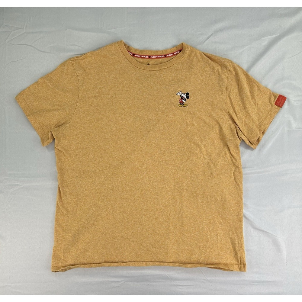 Disney Mickey Mouse Yellow XL T-Shirt 100% Cotton‎ 2015 Adult